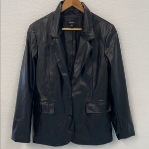 Evereve Black Faux Leather Blazer